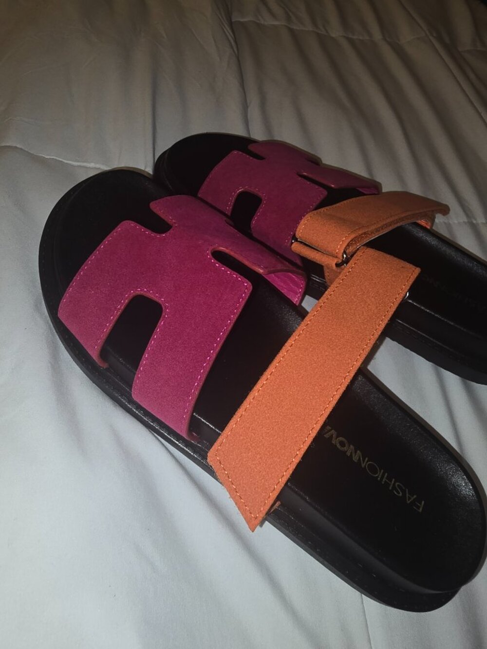 NWOT Agnes Flat Sandals - Pink/combo Sz 7 - Picture 4 of 8